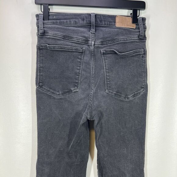 Madewell Jeans Women sz 27 Cali Demi Boot Bootcut Crop Black Raw Hem Flare - Picture 4 of 13